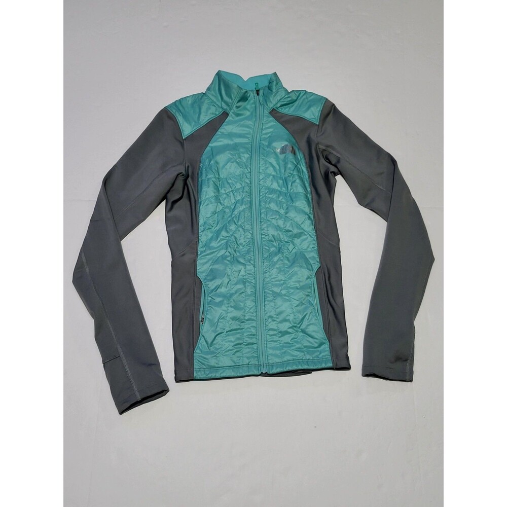 (#C) The north face primaloft JACKET FULL ZIP SIZE WOMEN'S XS TURQUOISE /GRAY